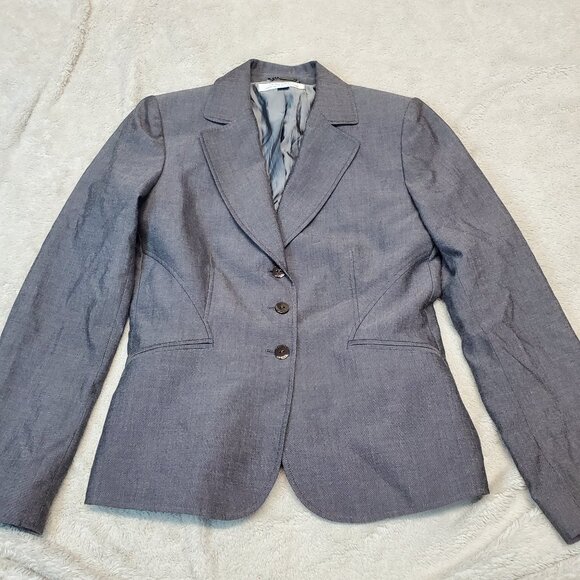 Tahari ASL Gray Office Work Business Boxy Classic Preppy Suit‎ Jacket Blazer 6 - Picture 1 of 7